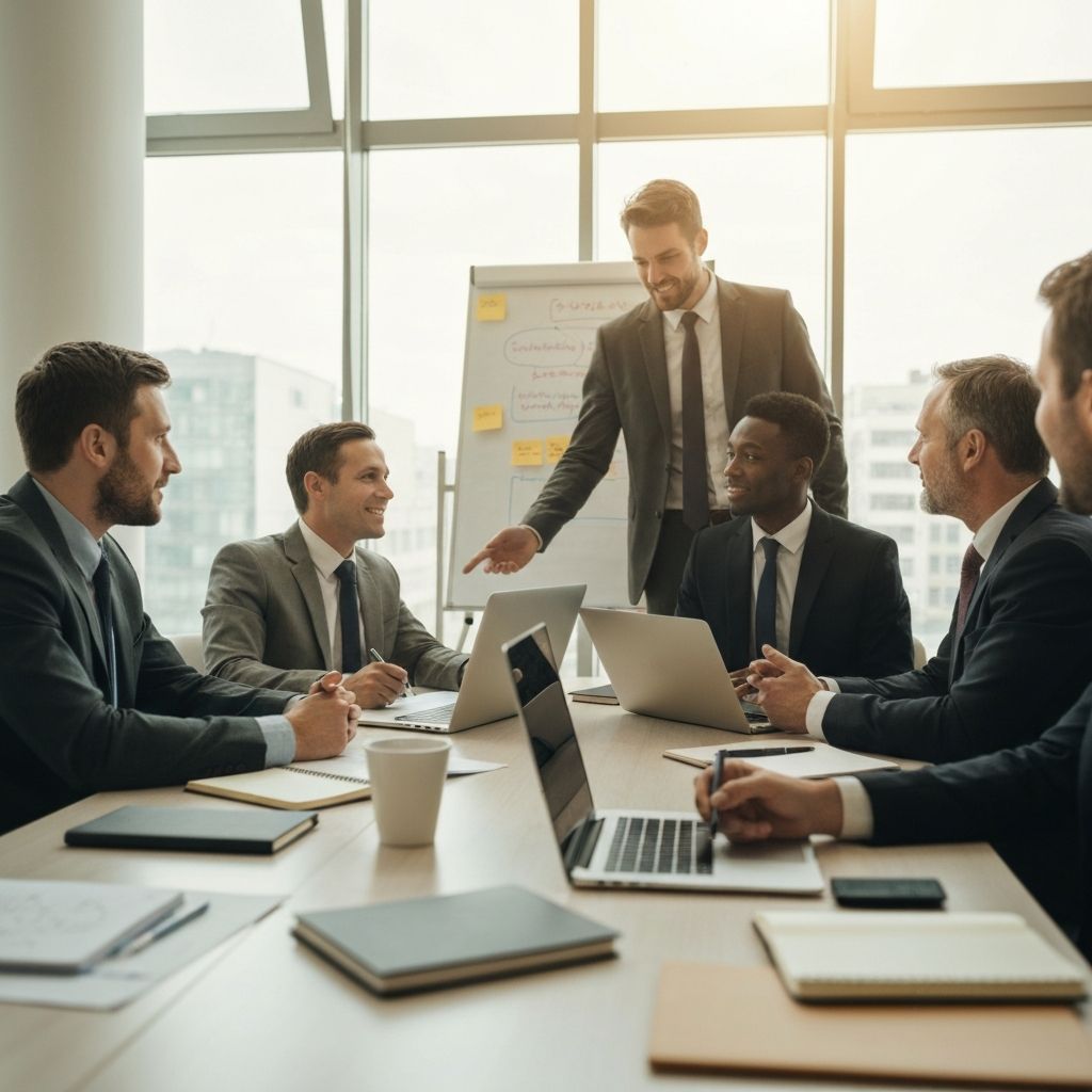 Professional business meeting and training session